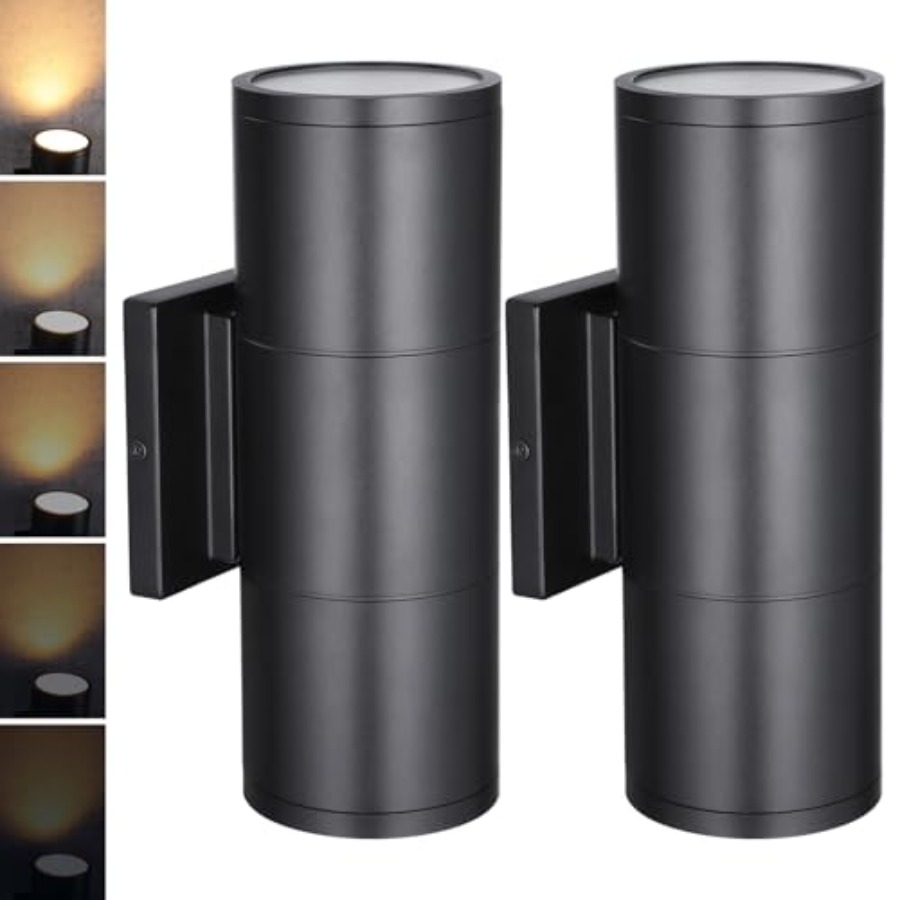 Outdoor Lighting Up And Down - Наружный цилиндрический настенный светильник LED 3000K,