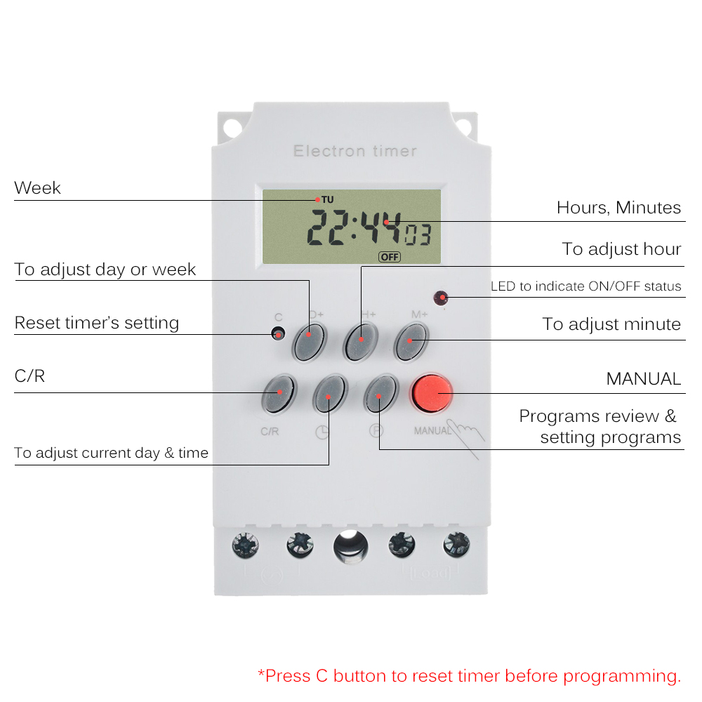 AC 220V 25A цифровой программи – обзор и цена Outdoor Lighting Timer Switch