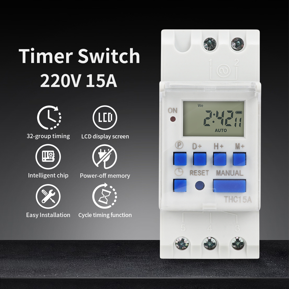 TNCE 220 В таймер THC15A мини- – обзор и цена Outdoor Lighting Timer Switch