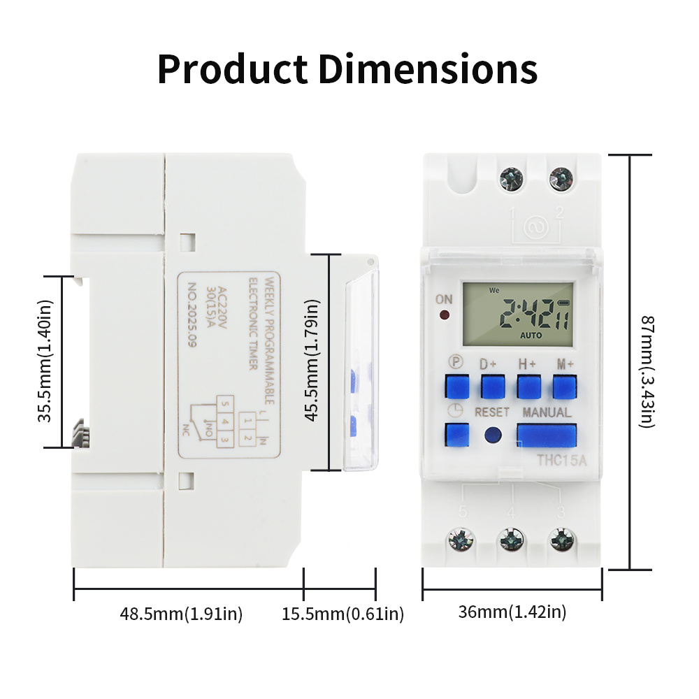 TNCE 220 В таймер THC15A мини- – обзор и цена Outdoor Lighting Timer Switch